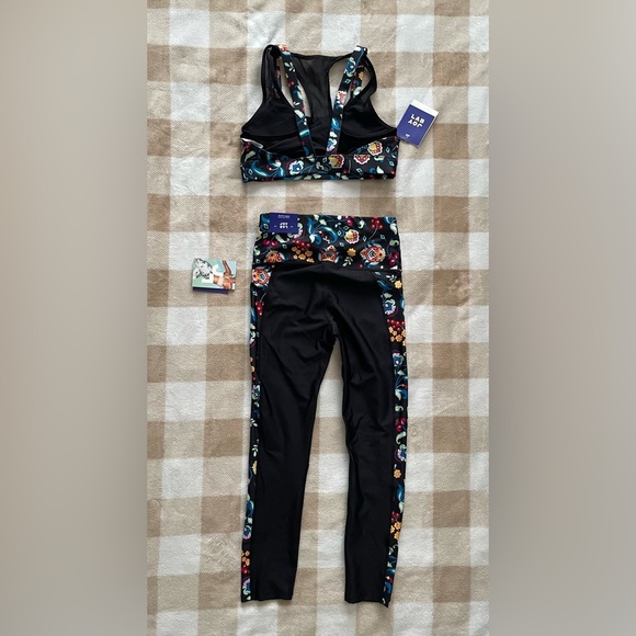 XS Workout Set JoyLab NWT Floral Black Activewear Set - Picture 5 of 7